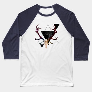 Cosmic Deer Skull Baseball T-Shirt